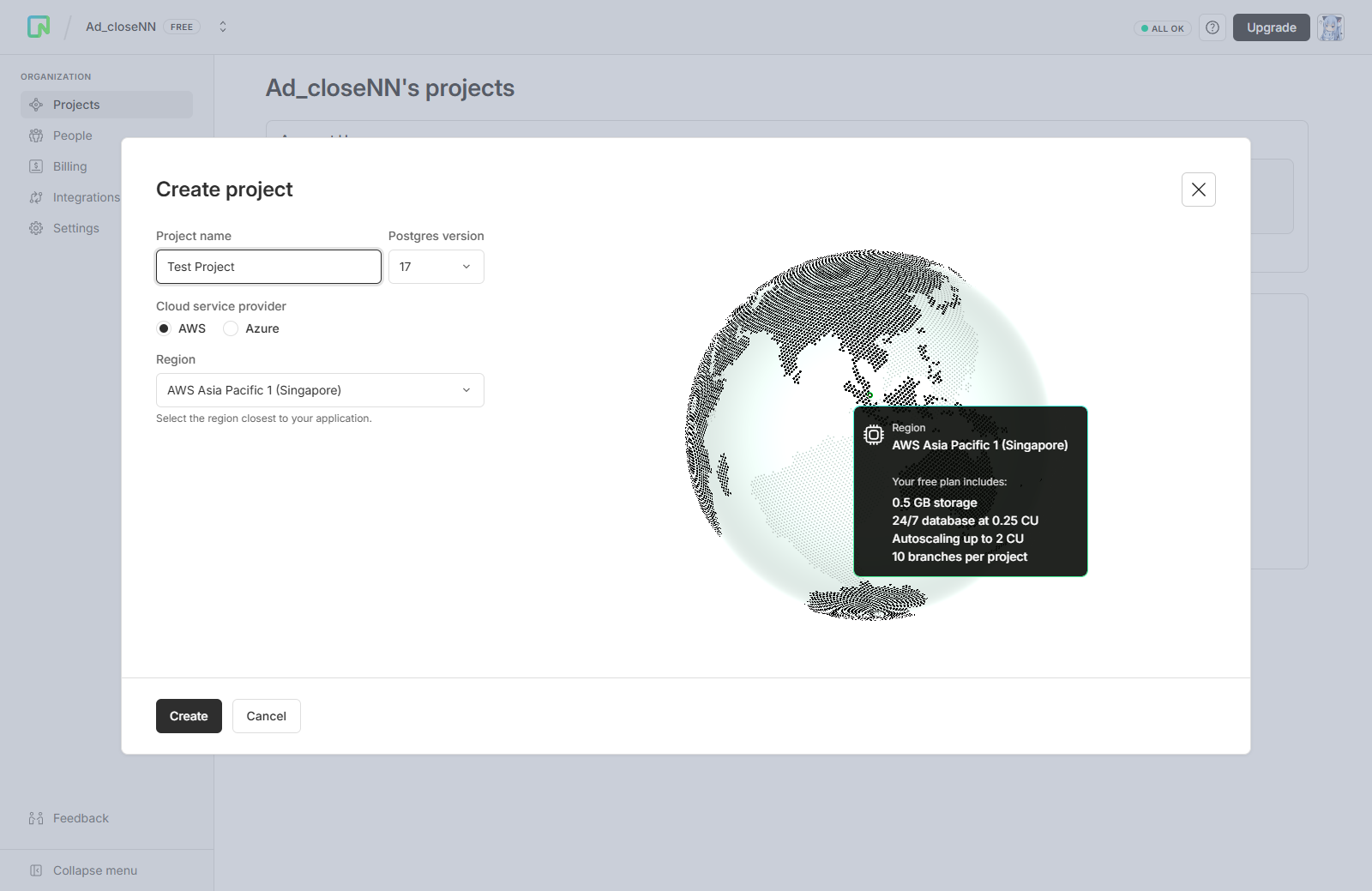 neon-create-project-menu